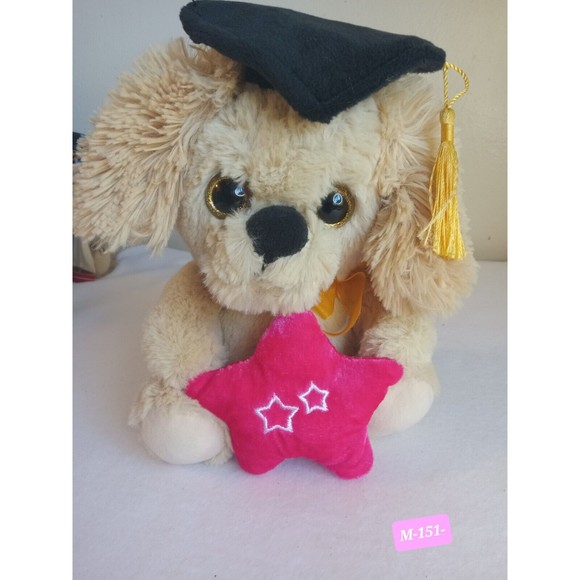 BALLOON DELIGHTS PUPPY DOG  GRADUATION,  WITH PINK AND WHITE STAR  8" INC - Picture 1 of 5